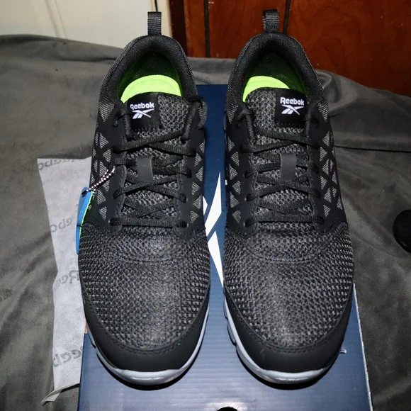 Reebok Sublite Cushion Athletic Work Shoes Size 11 Mens - Black And Gray - Picture 3 of 12